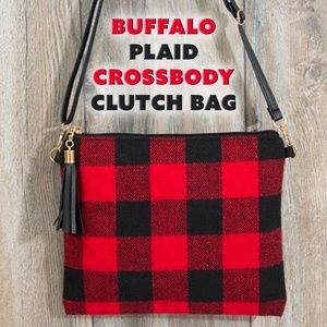 Buffalo Plaid Crossbody Clutch Bag